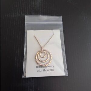 Source Unknown Gold Minimalist Necklace with Concentric Pendant